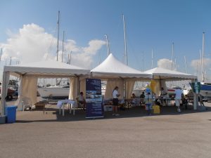 Gazebo per promozione associazione sportiva - service audio, luci e video per eventi - Padova